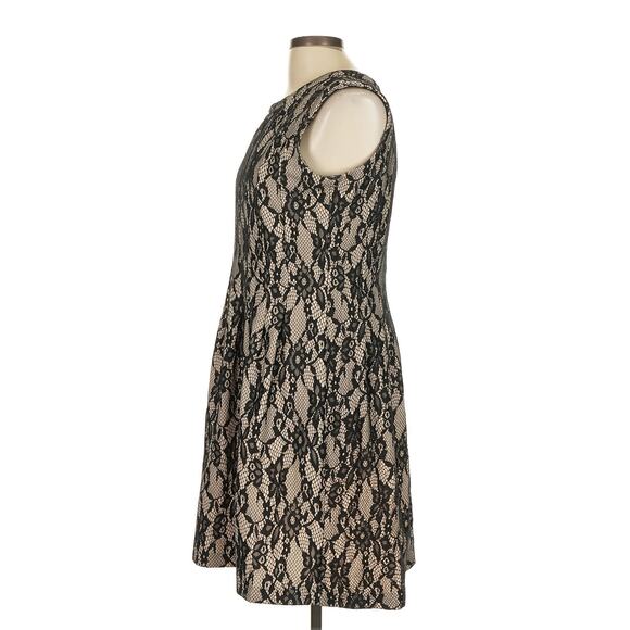 HD in Paris Anthropologie Dress Black Lace Overlay Sleeveless Cocktail Sheath L - Picture 4 of 11